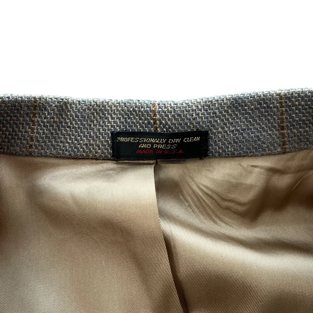 Bowdon Men’s Size 44R Gray Brown Tan‎ Plaid Single Breasted Button Blazer Jacket
